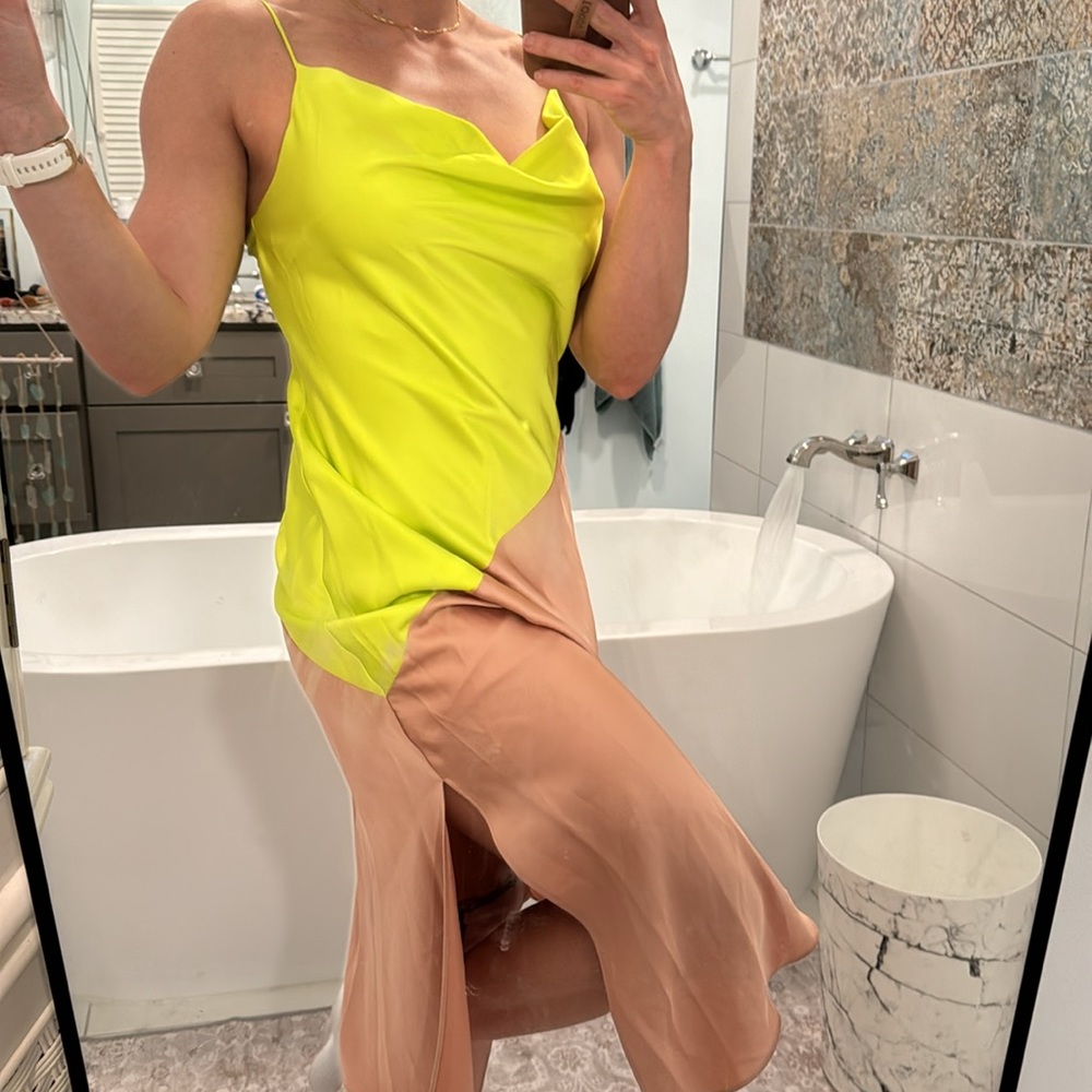 Asymmetrical slit dress